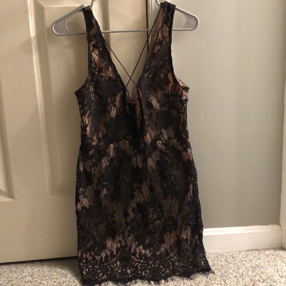 Tobi Tan and Black Floral Dress